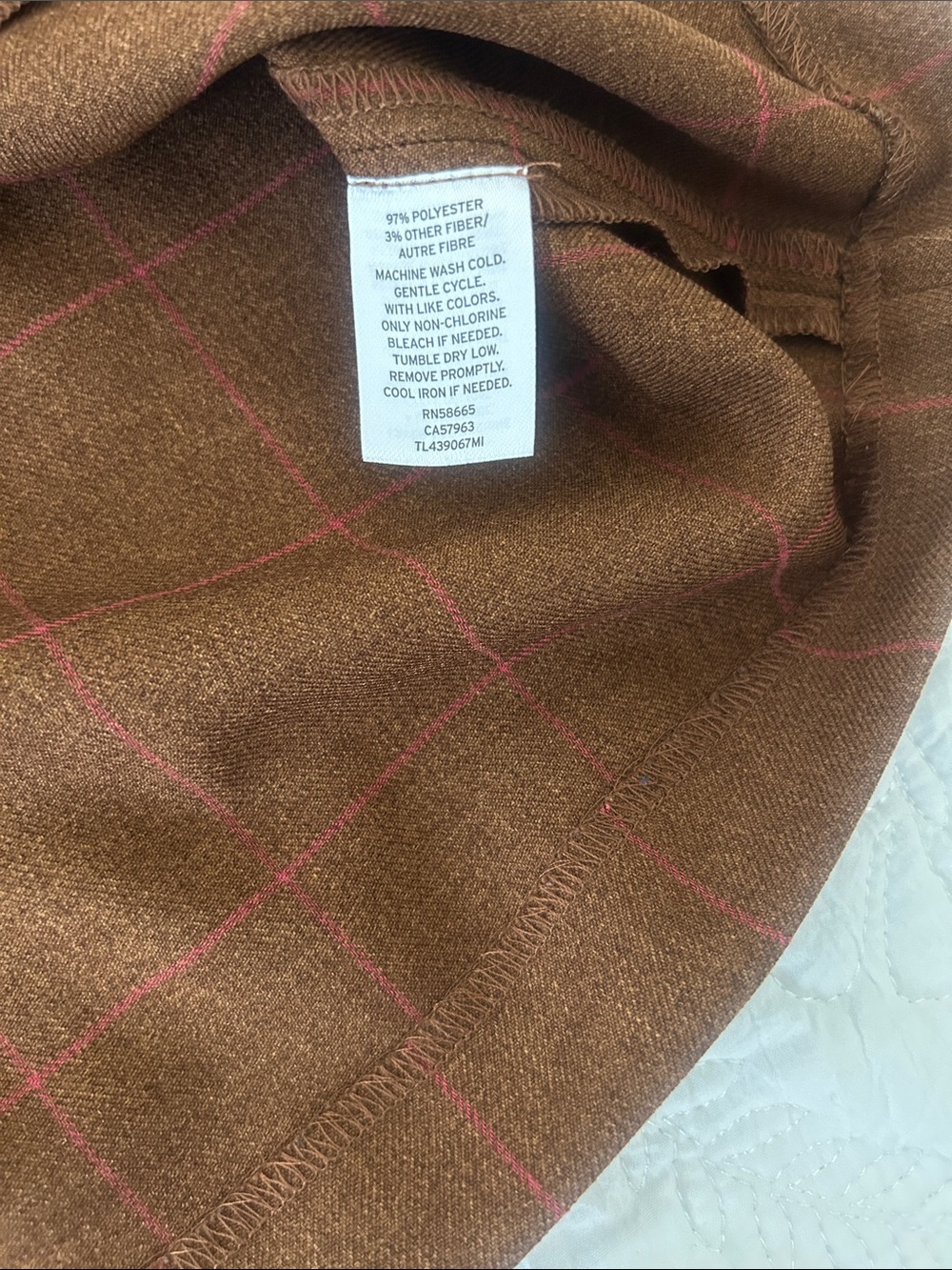 Leith Brown Windowpane Mini Skirt - Picture 5 of 7